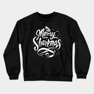 Merry Sharkmas, Santa Waving, Christmas Gift, Shark Gift Crewneck Sweatshirt